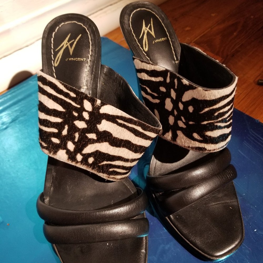 New J. Vincent Leather Women's Shoes 9M Animal prt